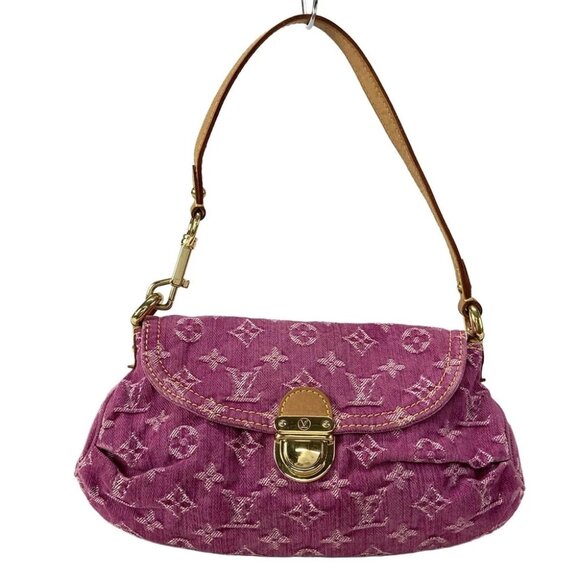Louis Vuitton Handbags - LOUIS VUITTON Mini Pleaty Fuchsia Monogram Denim Shoulder Bag